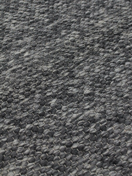 Hunter textured flatweave rug in charcoal grey handmade from wool