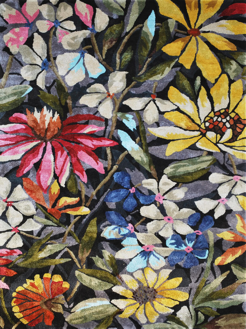 Romance Petals luxury rug in beautiful multi colours