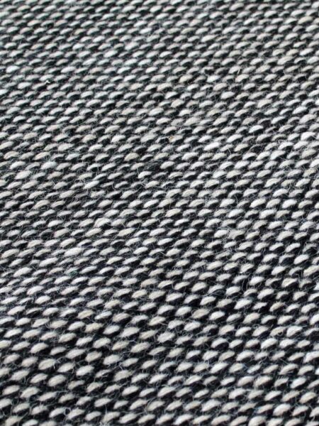 Subi black beige flatweave pure wool hand made rug
