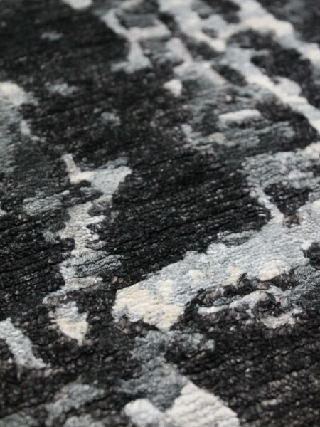 Halifax Charcoal handknot rug collection close up image