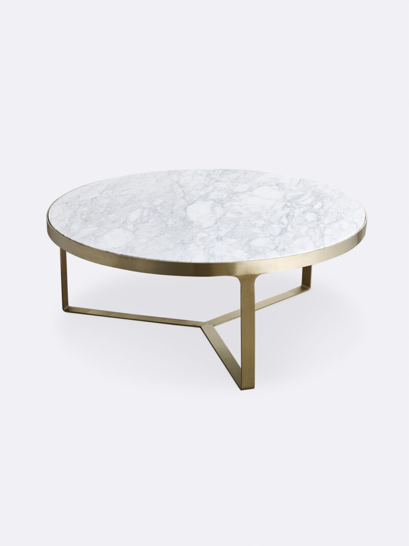 Julius marble coffee table with gold metal frame