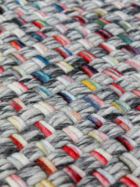 Bijou handwoven multi colour rug with fringe detail image