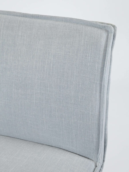 Bella Dining Chair in cloud grey blue fabric detail