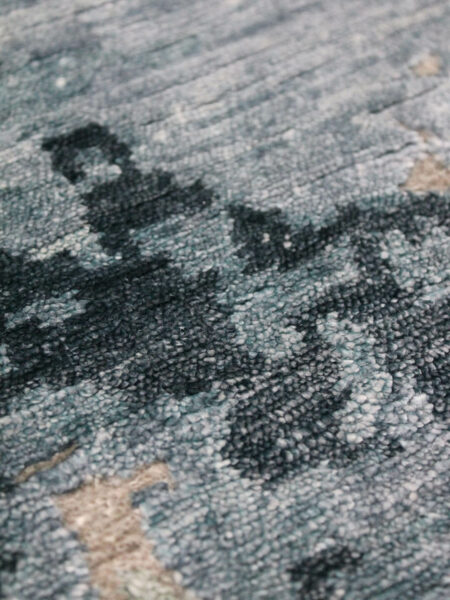 Genoa Green luxury handknot rug close up detail image