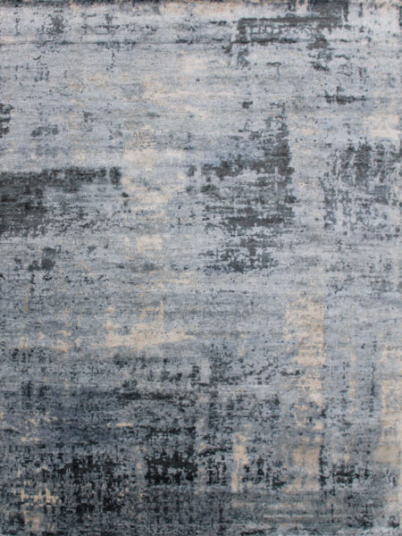Roma Silver Blue luxury handknotted rug in NZ Wool and Artsilk