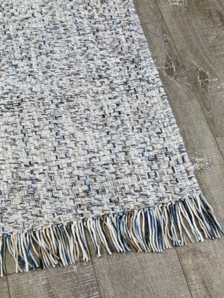 Bijou Mist handwove wool rug - corner image