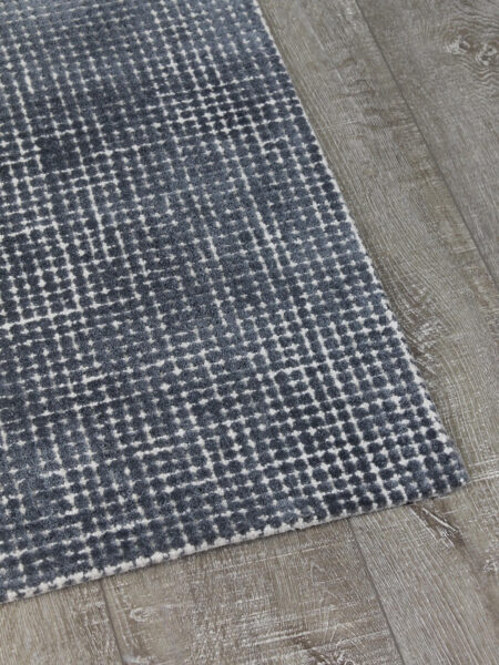 Capri Denim blue rug handmade from wool and nylon
