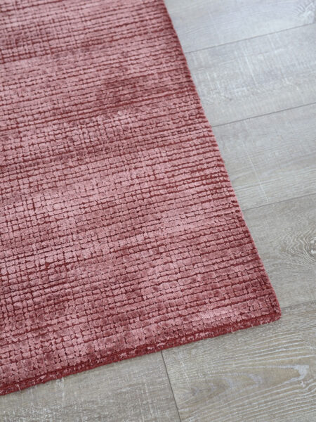 Lava Russet burgundy red textured rug handloom knotted in wool and artsilk
