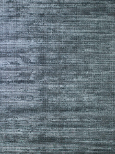 Lava Teal blue textured rug handloom knotted in wool and artsilk