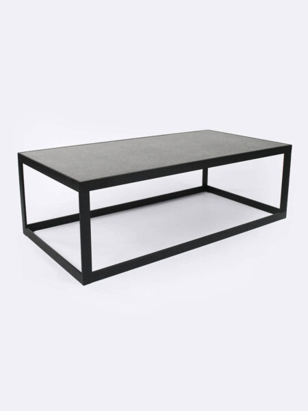 Ezra Slate grey coffee table with black metal frame