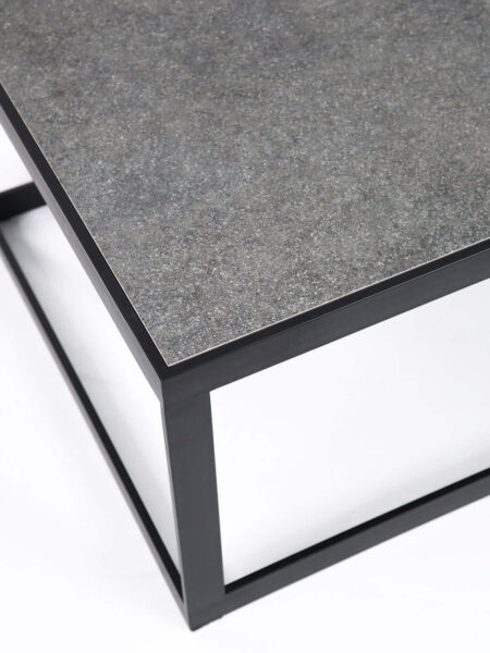 Ezra Slate grey coffee table with black metal frame