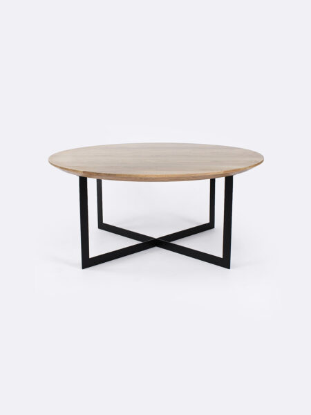 Harry Nest Table in Smoked Oak with black metal base
