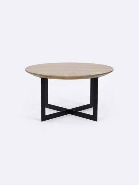 Harry Nest Table in Smoked Oak with black metal base