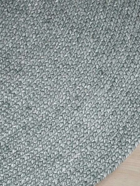 paddington round woven rug in breeze blue