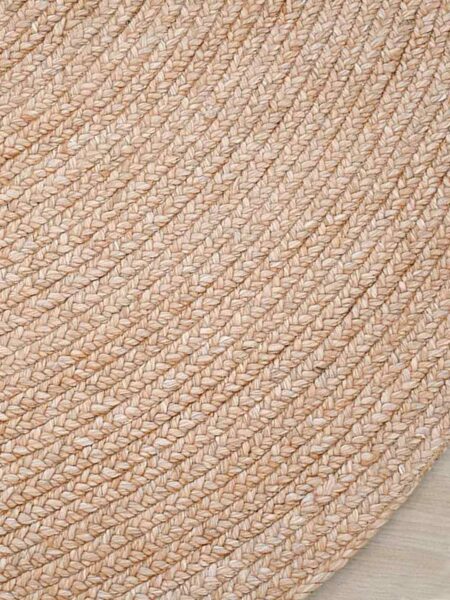 paddington round woven rug in clay pink