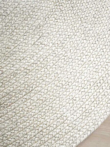 paddington round woven rug in snow white