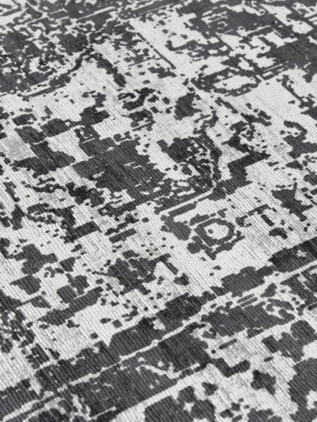 Alcazar ebony black charcoal rug close up