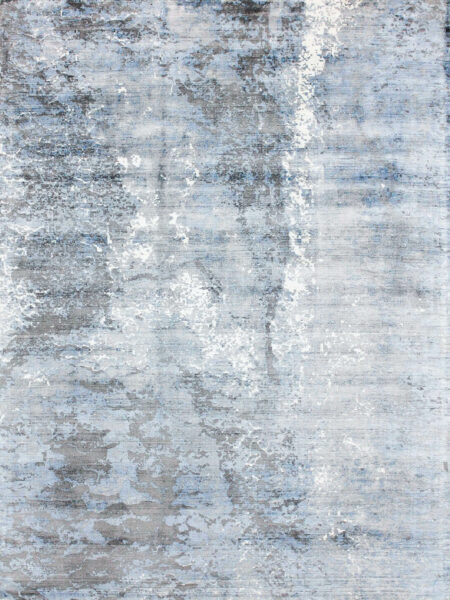 Jaipur Pacific blue grey handwoven artsilk rug overhead image