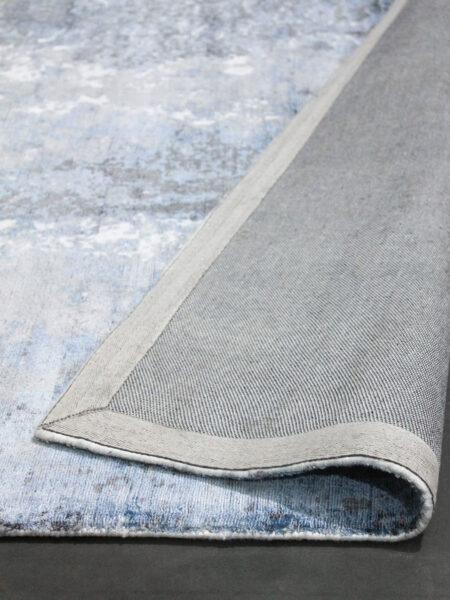 Jaipur Pacific blue grey handwoven artsilk rug backing image