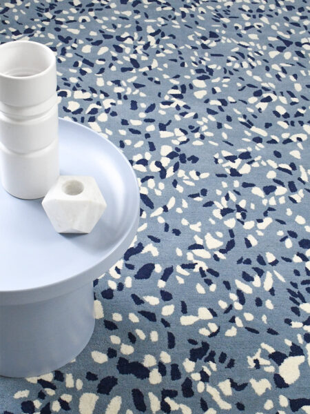 Terrazzo Malibu blue rug handtufted in 100% wool - lifestyle image