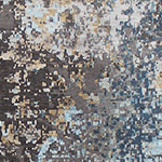 Mars light blue and gold rug swatch