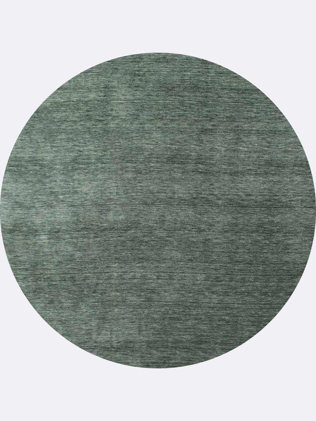 Diva round wool rug in Lillypad green