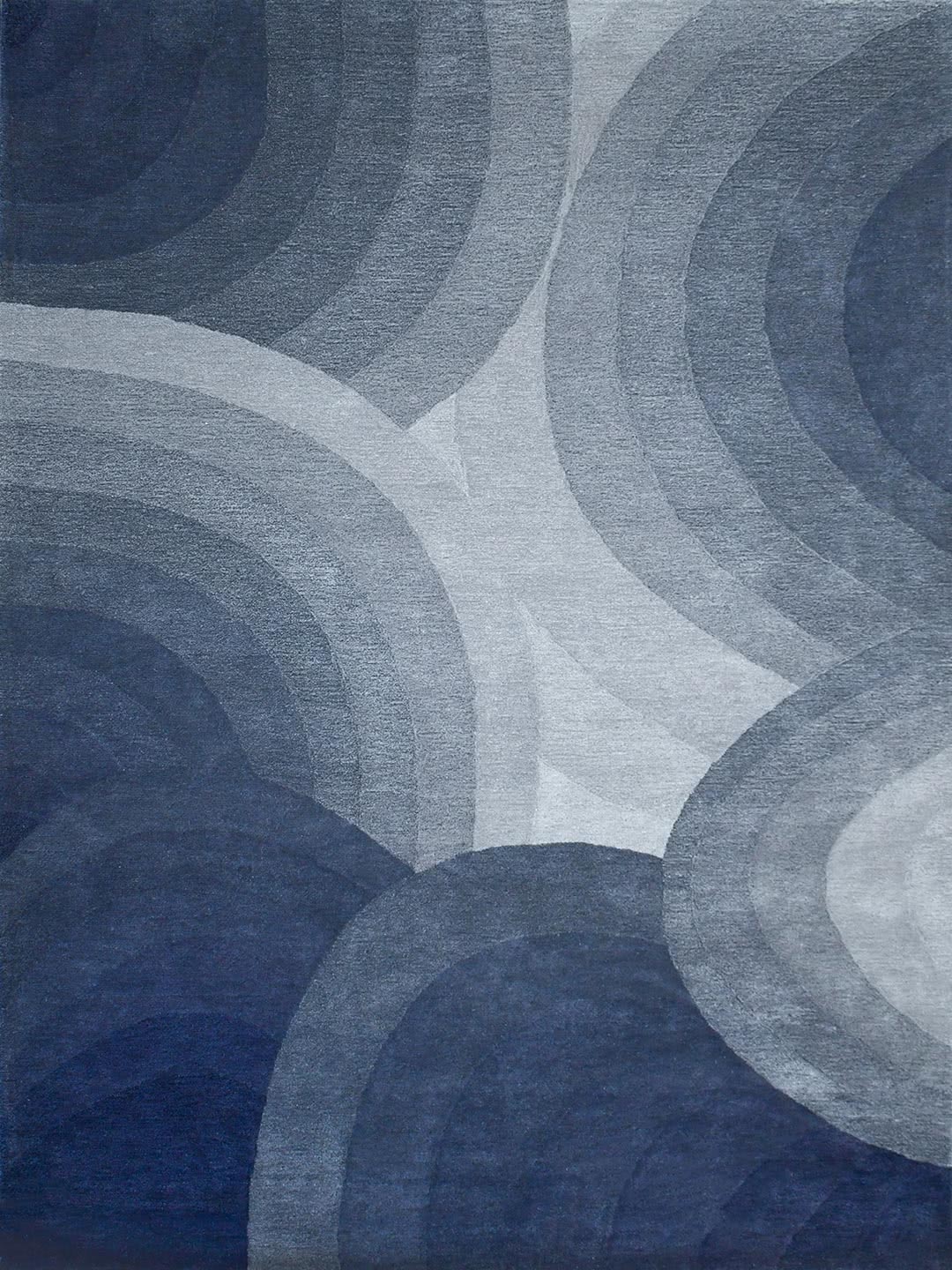 Orbit Windsky handmade rug 100% wool in blue grey tones