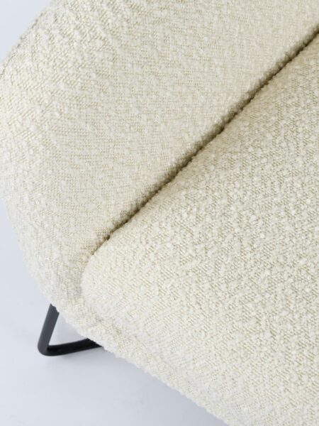 Charlie Occasional Chair in Ivory boucle fabric - close up detail image