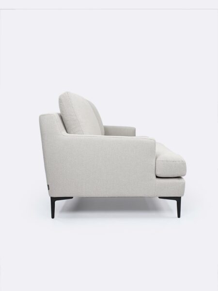 Zane Sofa upholstered in Wheat beige fabric - side view