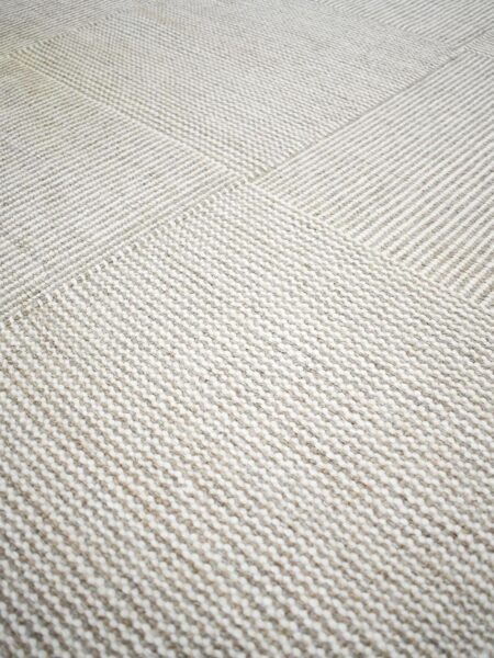 Braid Box Natural flatweave rug in beige and white, handmade from 100% wool