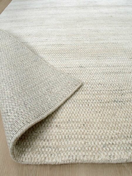 Mystique Rug in Wool and colour Ivory Sand beige back detail