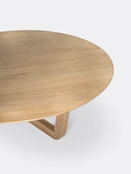 Theodore Round Coffee Table in natural oak detail top image