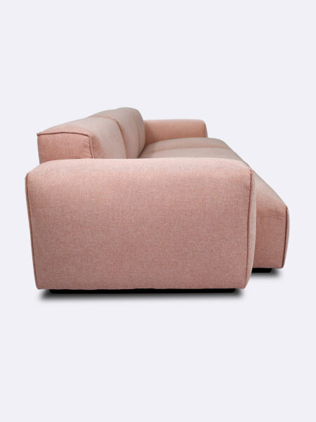 Evie Sofa in Rosewater Pink side detail