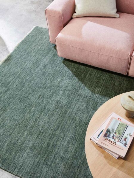 Diva Lillypad green the rug collection insitu