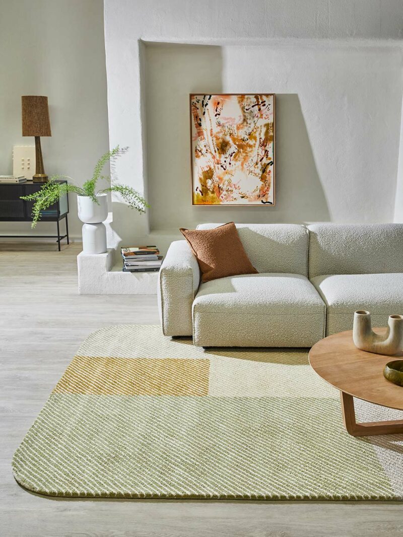 Pinstripe Citrus Yellow The Rug Collection Insitu 05