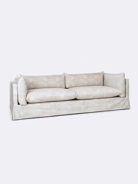 Jax Sofa Cloud velvet grey beige Tallira Furniture The Rug Collection front angle