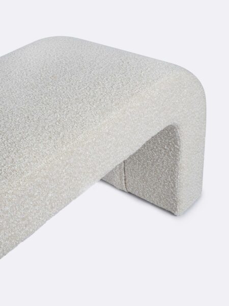 Stevie Bench Seat Tallira Furniture in Ivory Boucle side detail