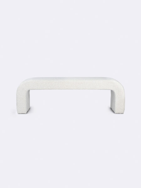 Stevie Bench Seat Tallira Furniture in Ivory Boucle front