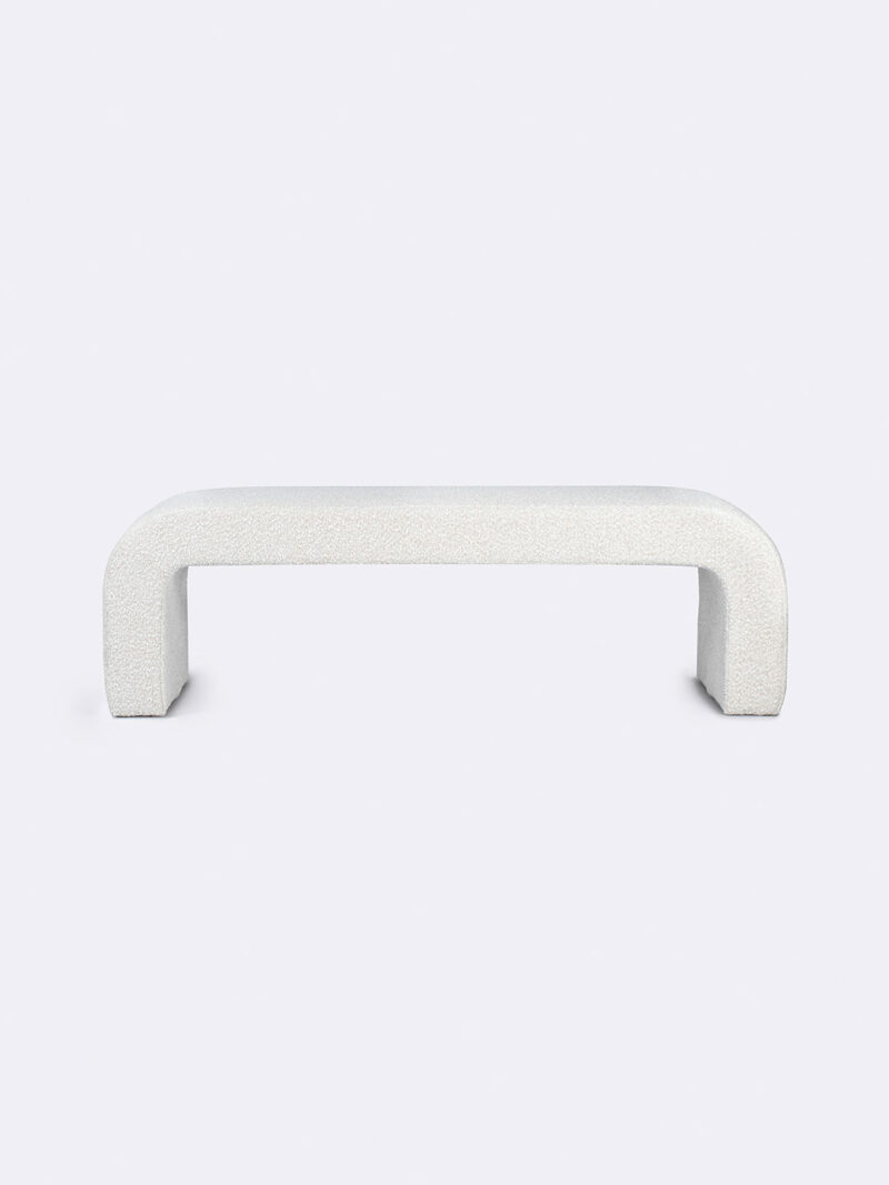 Stevie Bench Seat Tallira Furniture in Ivory Boucle front