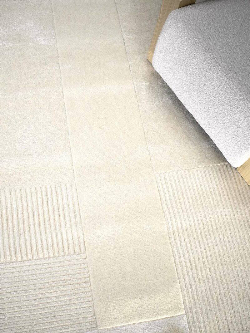 Foster Alphine Ivory White the rug collection insitu