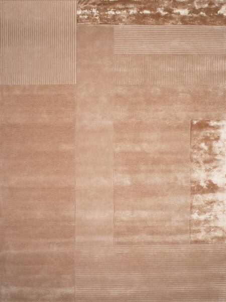 Foster Rosetta peach pink the rug collection Overhead image