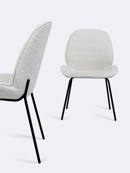 Marley dining chair in pearl front and size