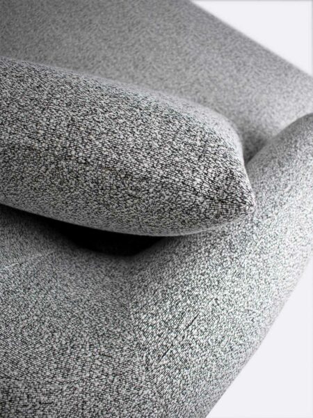 Gemma Sofa Pebble back cushion detail Couch Grey fabric
