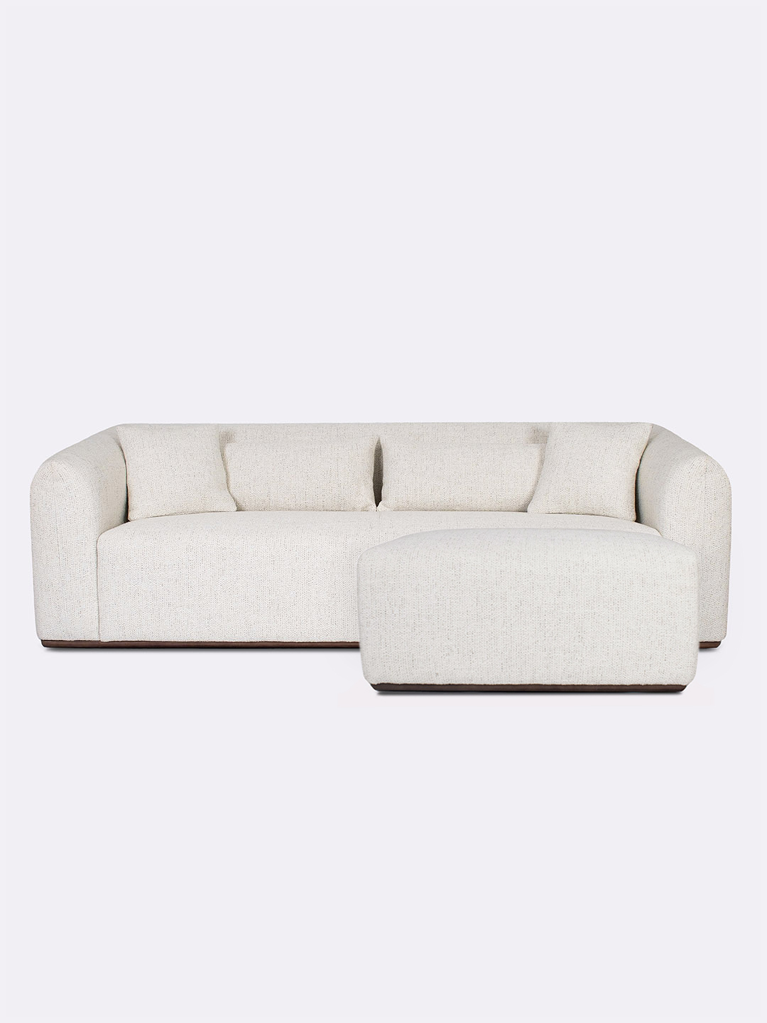 mitchell sofa and ottoman in ember cream texure