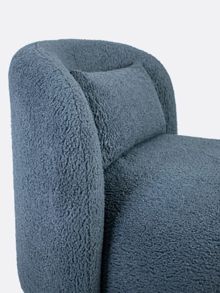 Felip Chair Shadow Side Detail Boucle Blue Tallira The Rug Collection