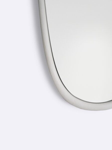 Gusa Mirror Oval Curve Detail Salt Mirror White, for indoor/outdoor use by Muundo