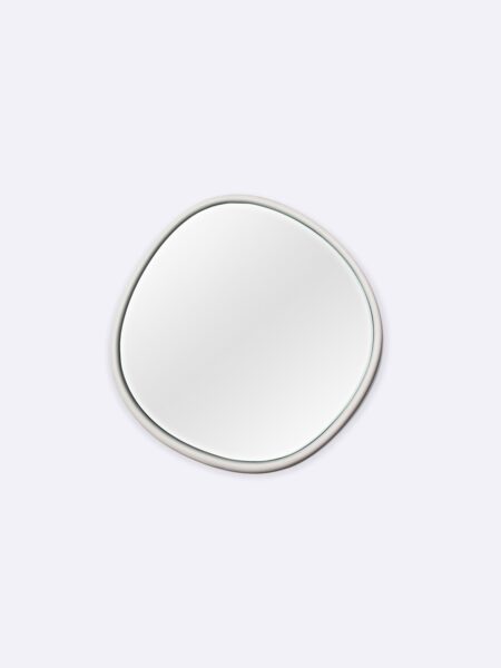 Gusa Mirror Round Overhead Salt Mirror White Circle Frame Reflective, for indoor outdoor use by Muundo
