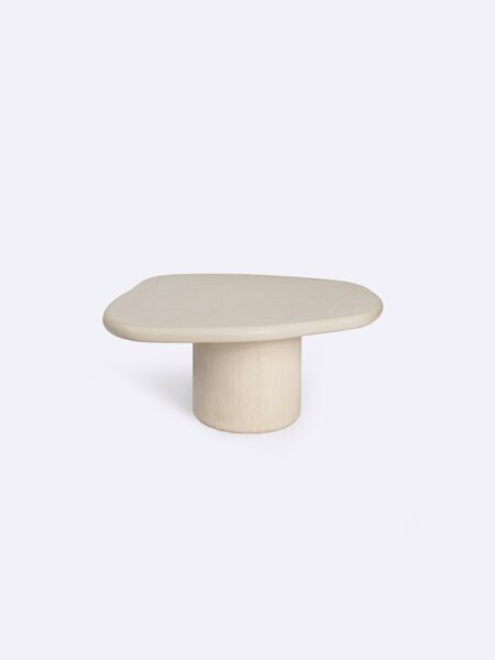 Laini Coffee Table Medium Angle Stone Beige , for indoor/outdoor use by Muundo