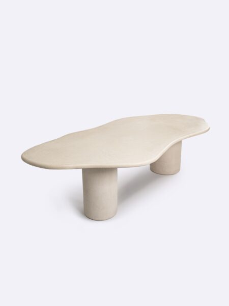Laini Dining Table Angle Stone Beige Vanilla , for indoor/outdoor use by Muundo