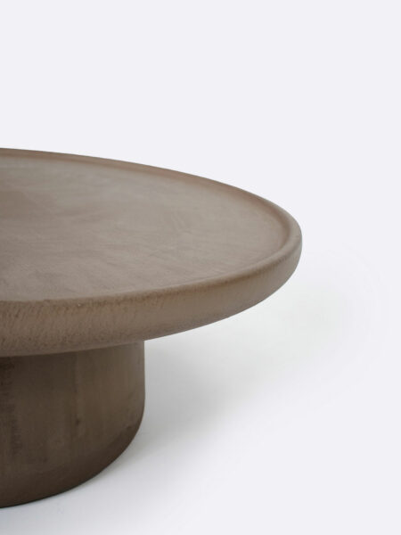 Maana Round Coffee Table Detail Earth Brown , for indoor/outdoor use by Muundo
